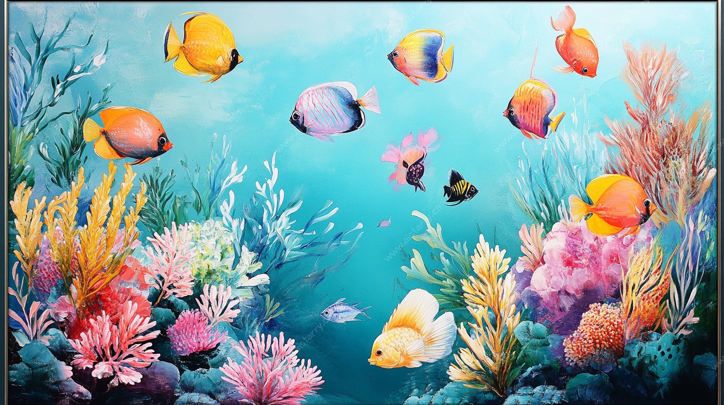 海底缤纷鱼群与珊瑚世界