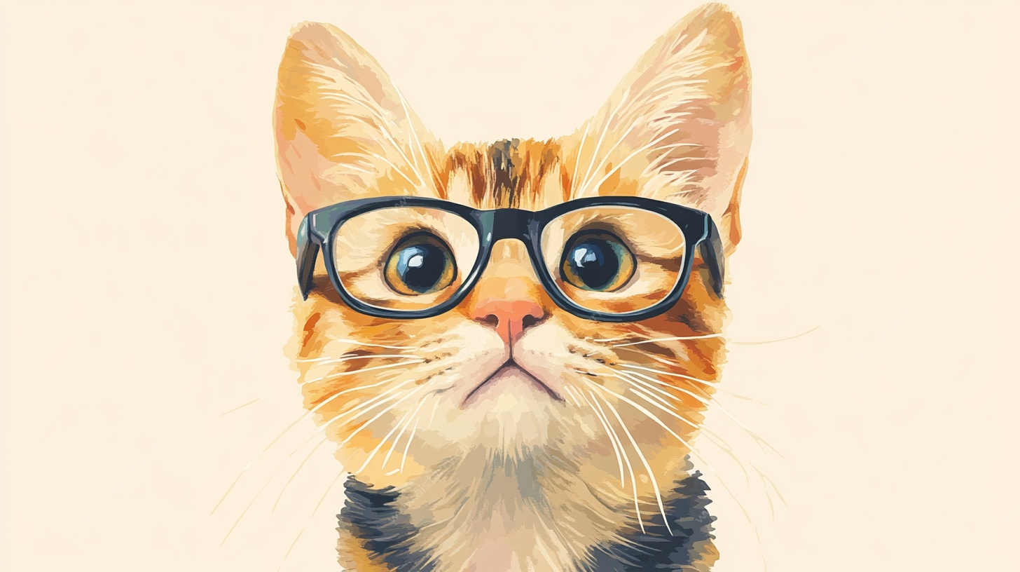 戴眼镜的可爱猫咪头像