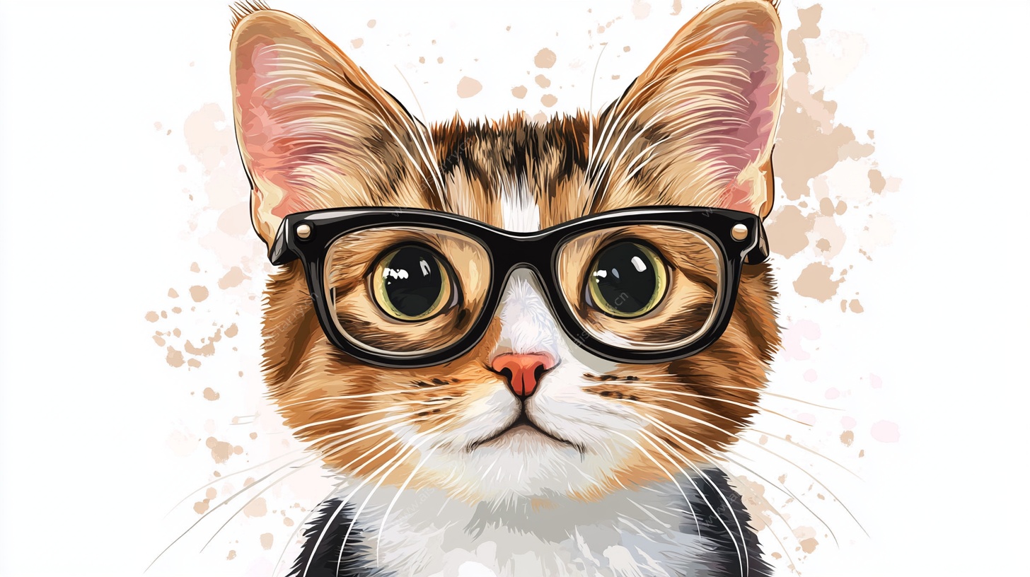 戴眼镜的时尚猫咪头像