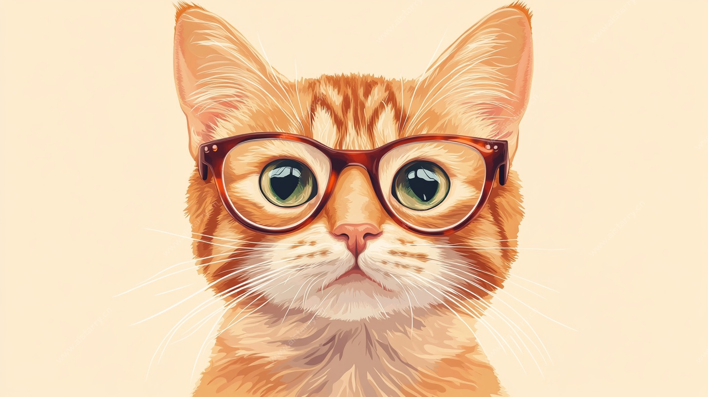 戴眼镜的可爱橘猫头像