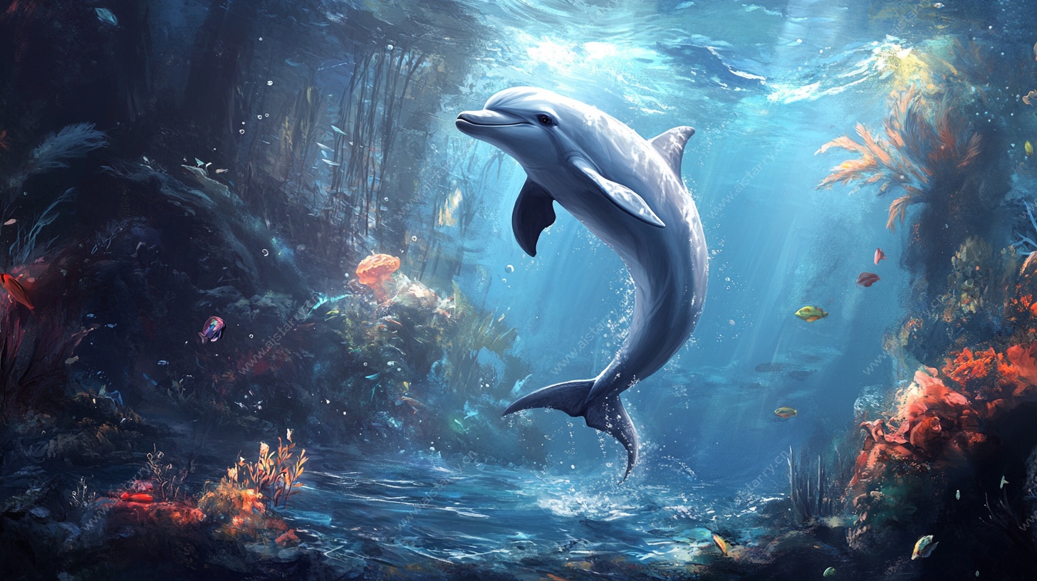 深海中的灵动海豚