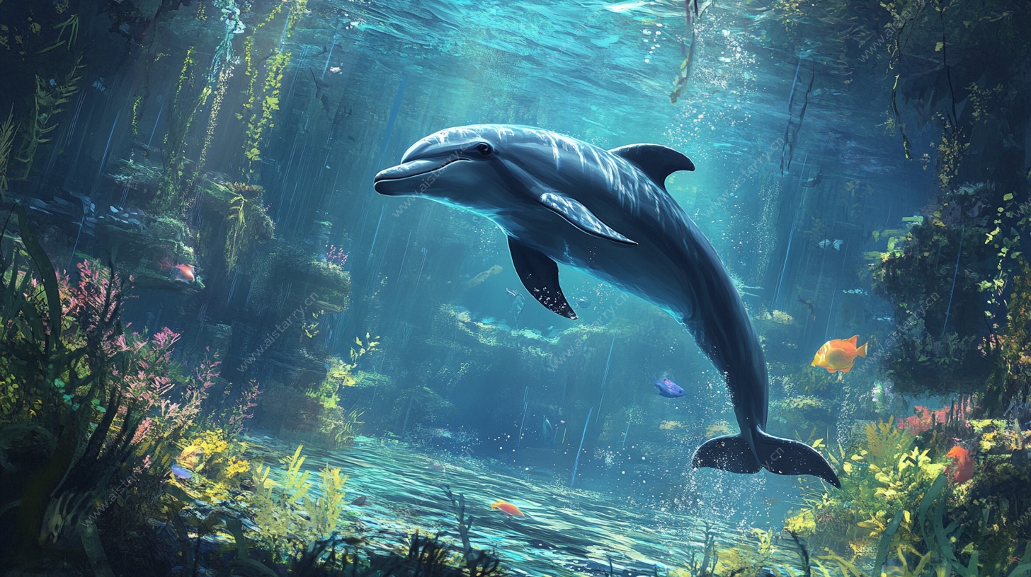 深海中的灵动海豚