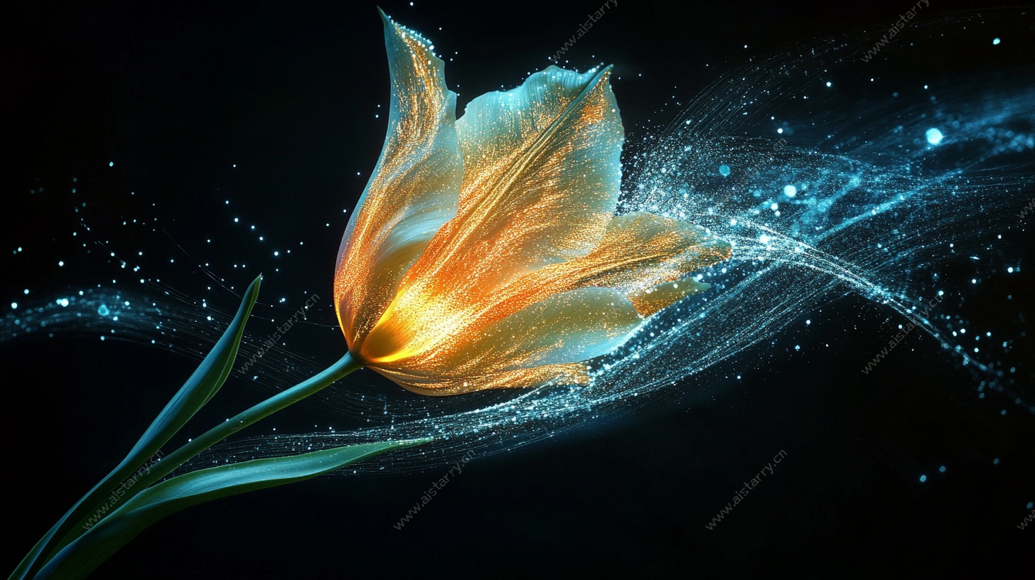 梦幻发光郁金香花朵特效