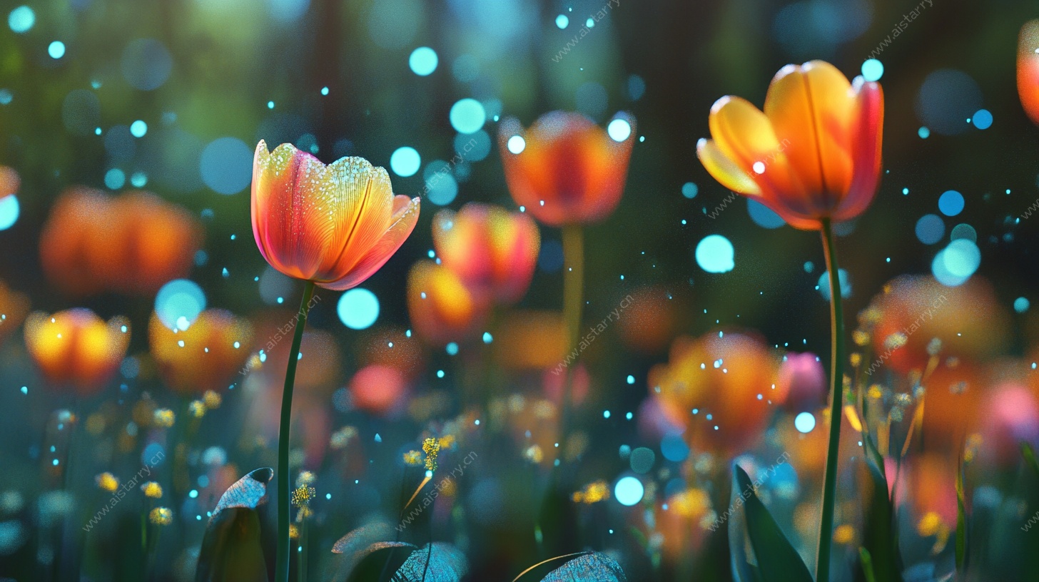 梦幻郁金香花丛