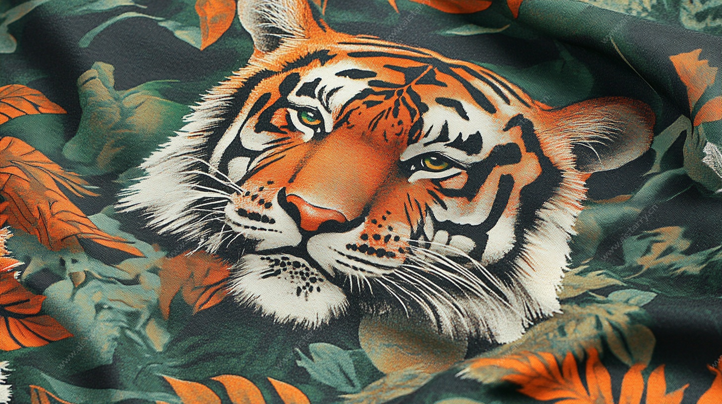 猛虎栖于繁茂绿叶间