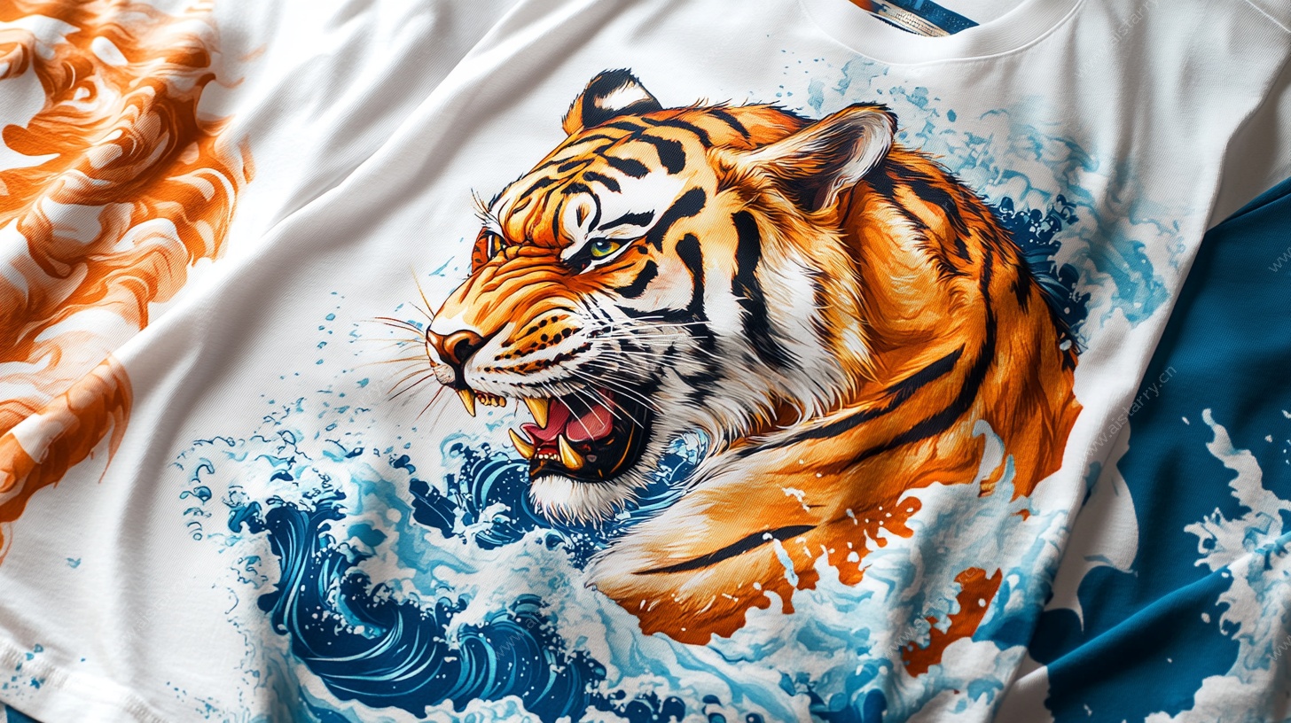 猛虎海浪印花T恤