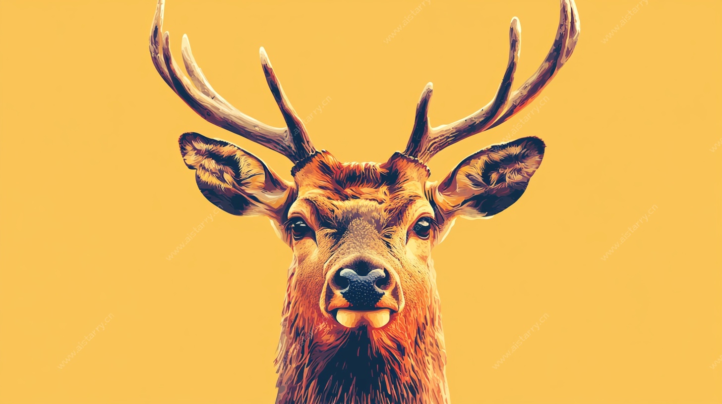 艺术风鹿头特写