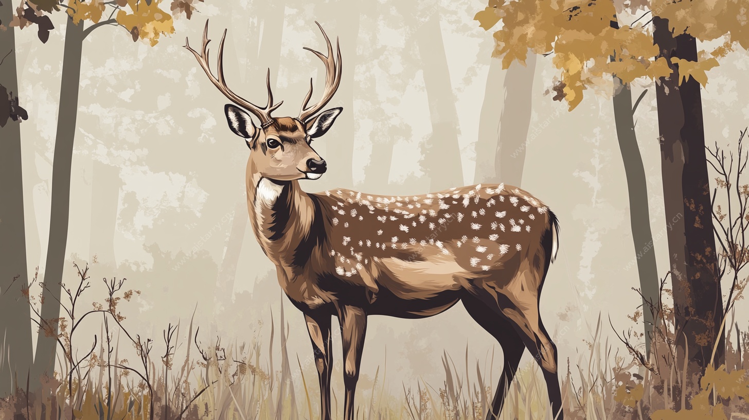 森林中的斑点鹿