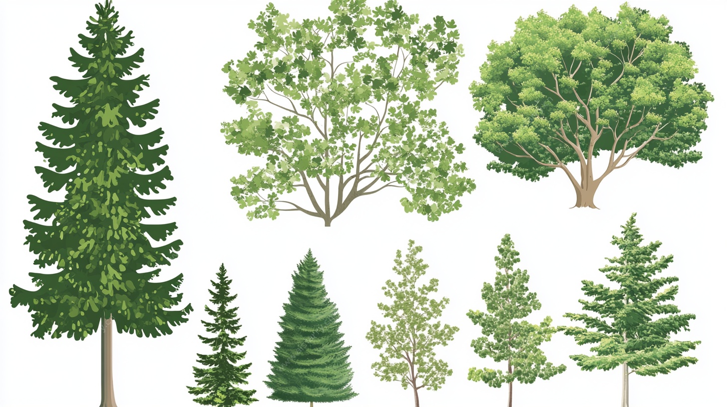 多样树木插画集合