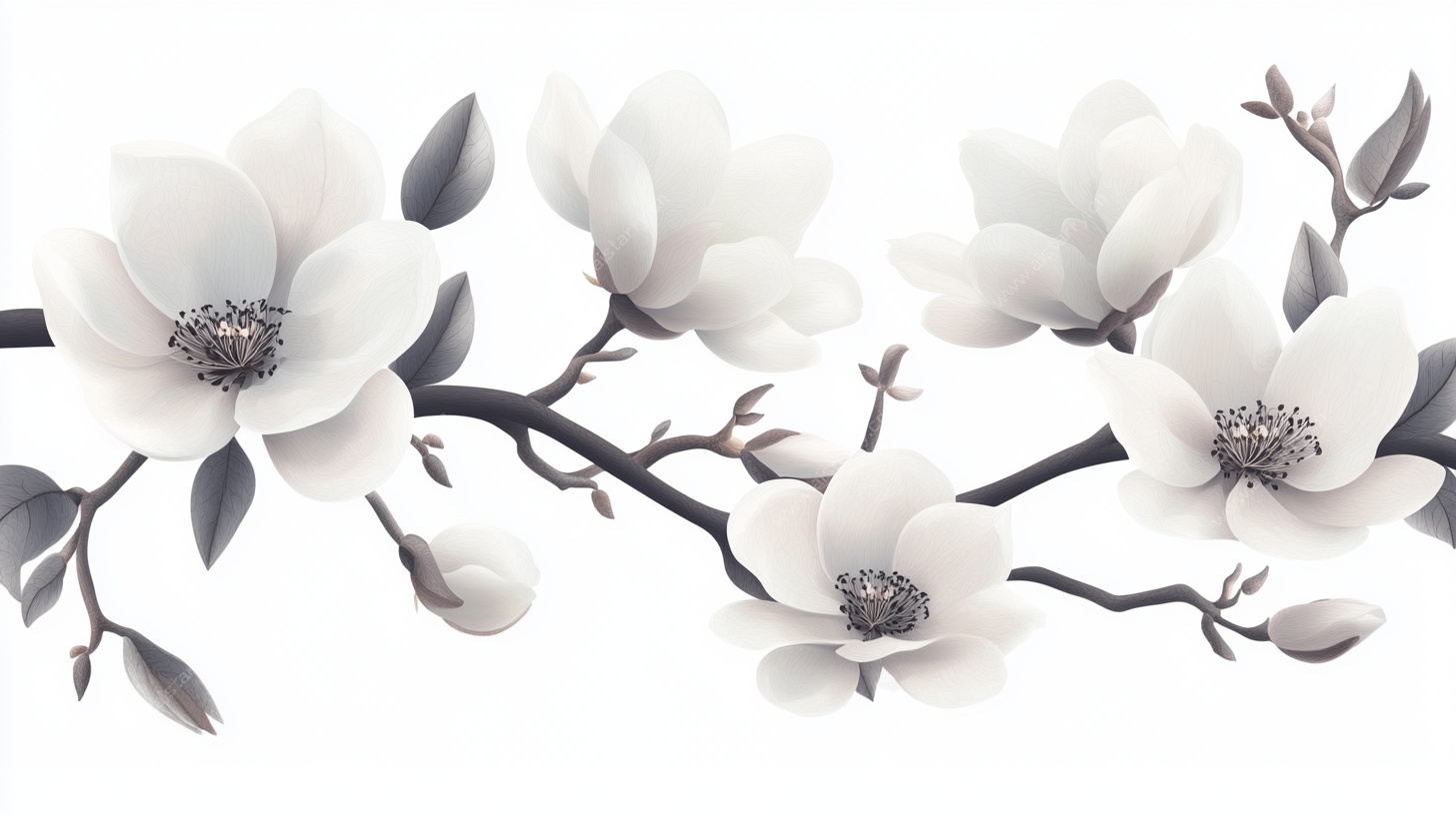 白玉兰花卉装饰图案