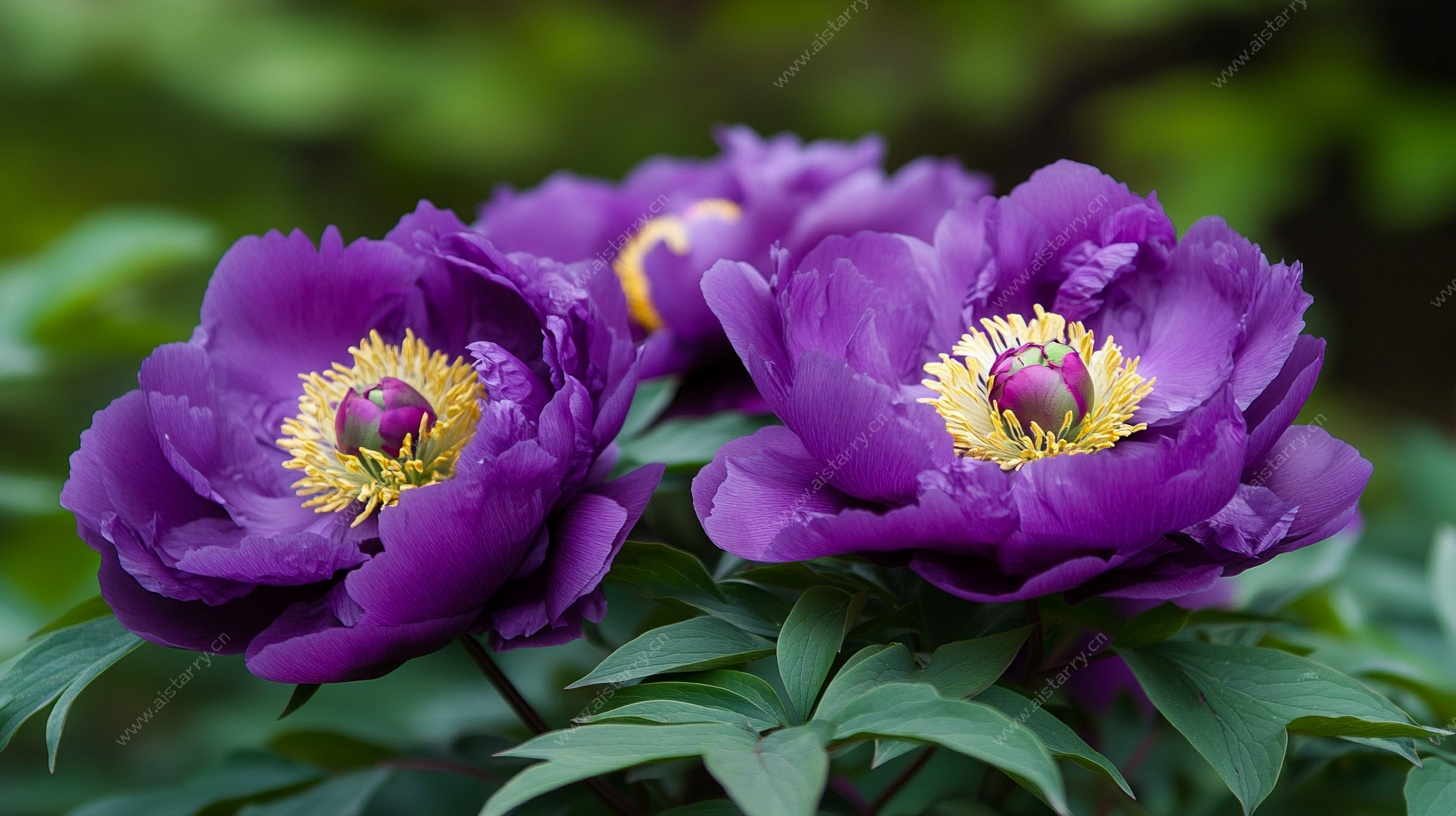 紫色牡丹花特写