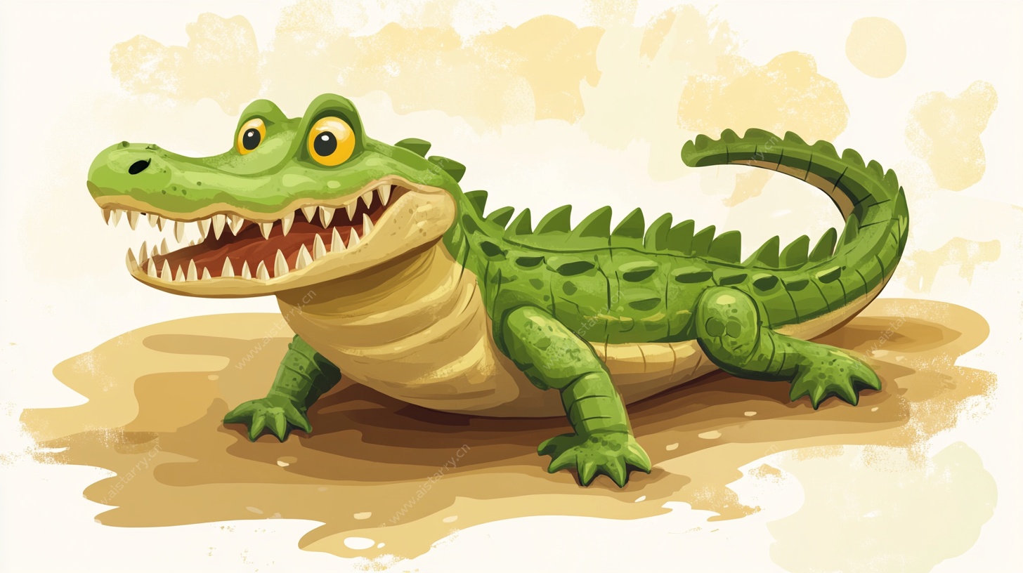 卡通鳄鱼插画