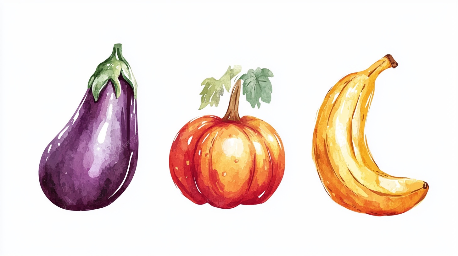 水彩风蔬果插画