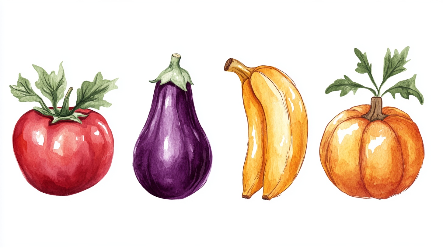 水彩风蔬果集合