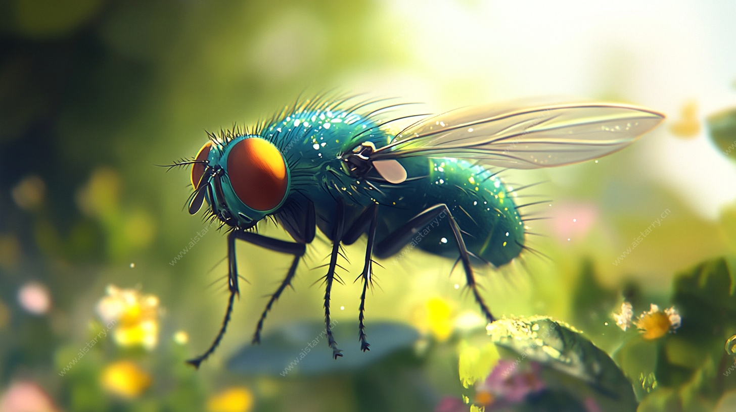 微观世界里的绿眼苍蝇