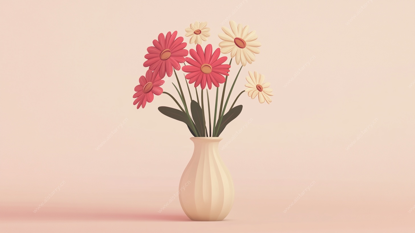 花瓶中的多彩花卉