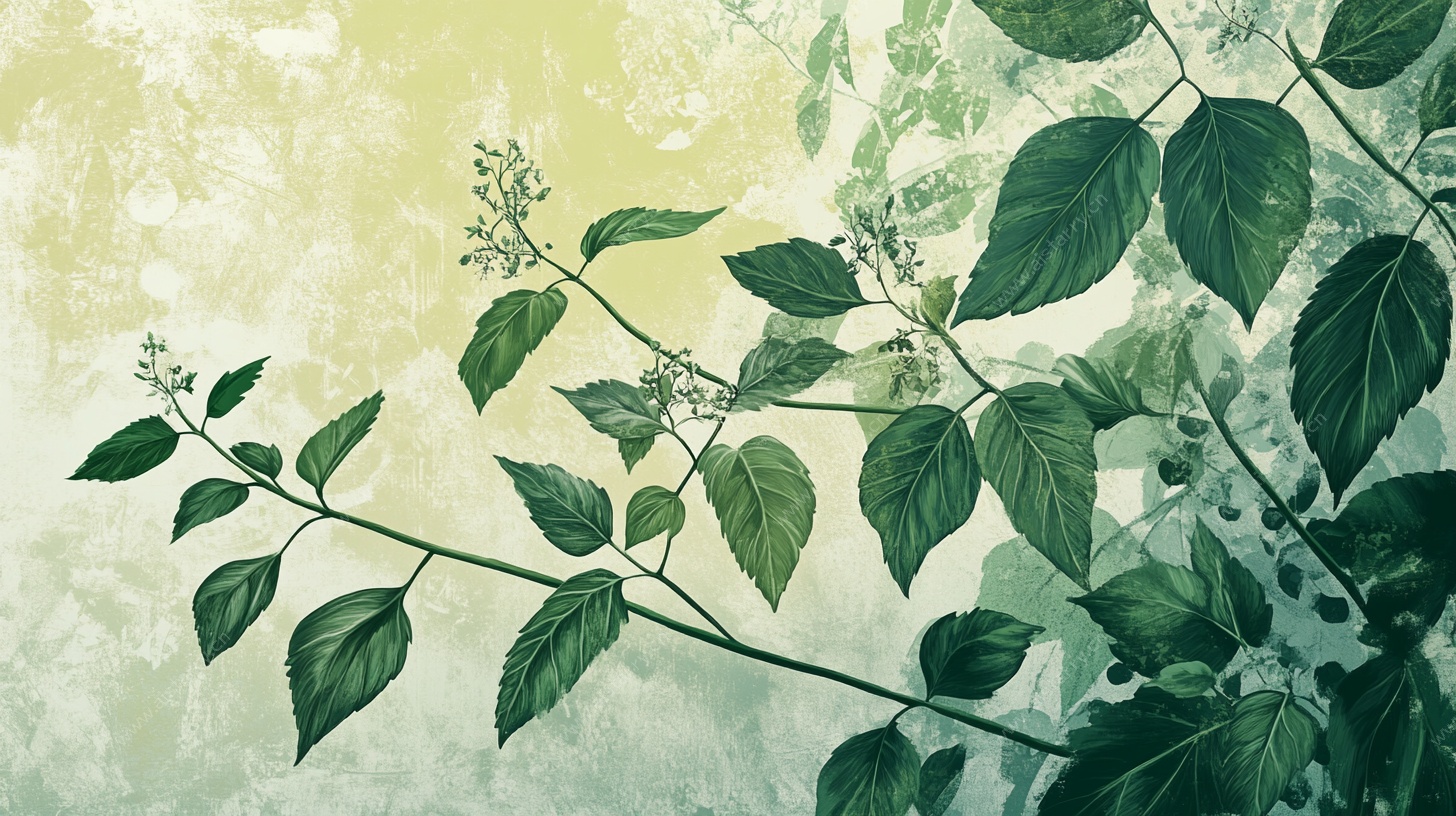 清新绿叶植物背景图