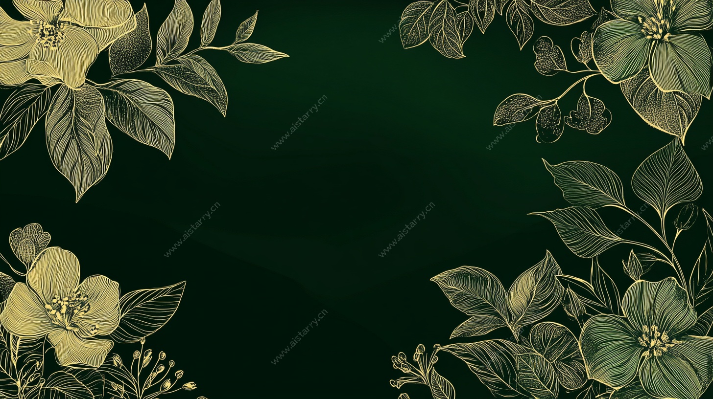 复古风花卉边框背景图