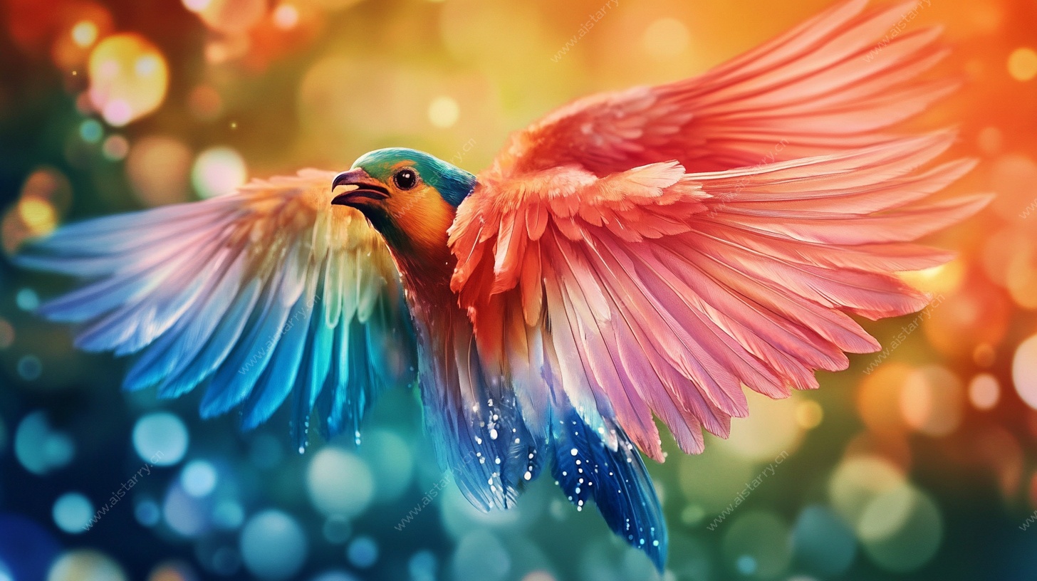 梦幻飞鸟展翅图