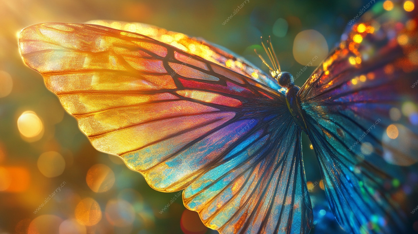 梦幻炫彩蝴蝶特写