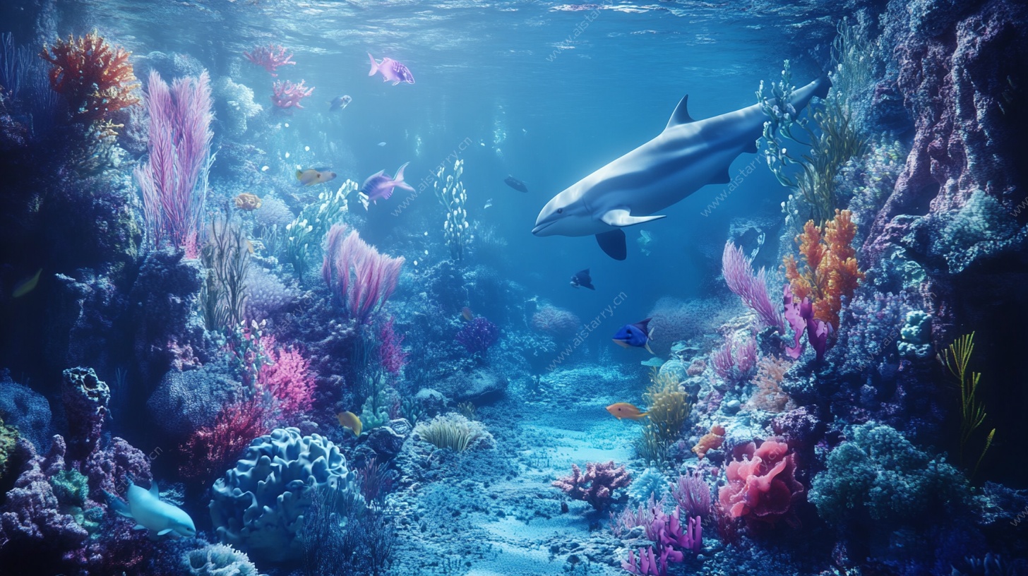 梦幻海底世界的灵动海豚