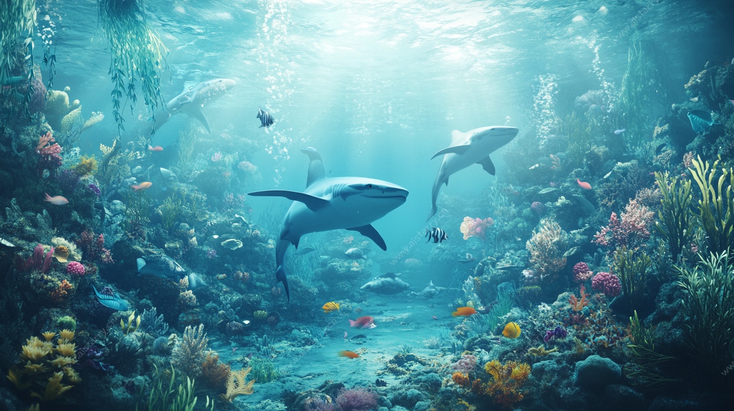 梦幻海底世界鲨鱼共舞