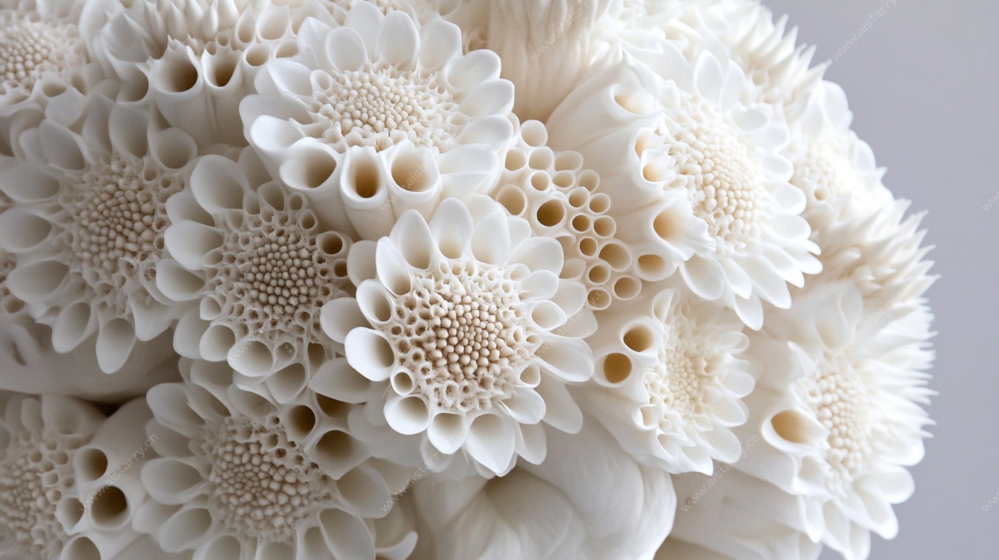 白色立体花朵艺术雕塑