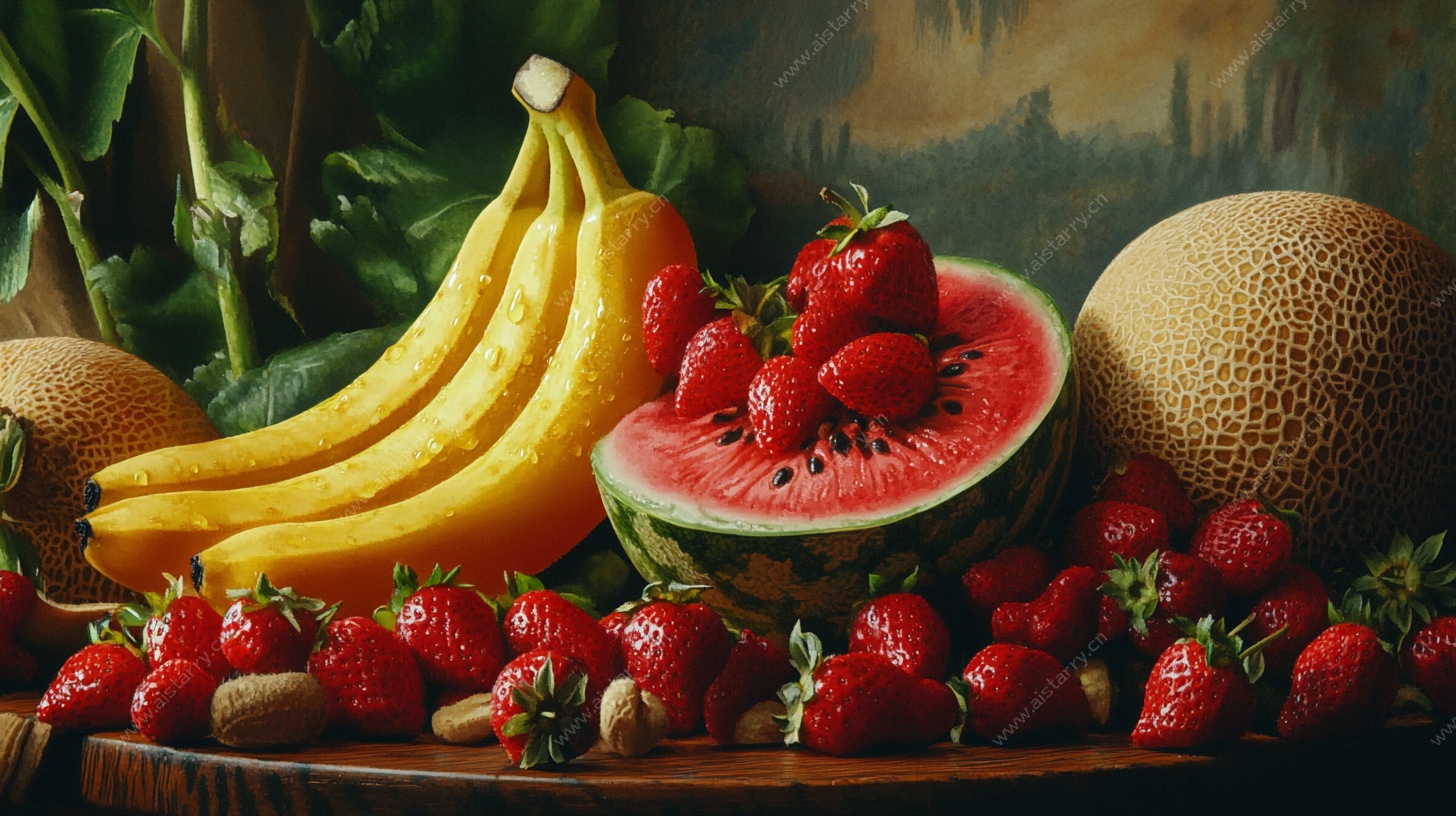缤纷水果静物摆拍画面