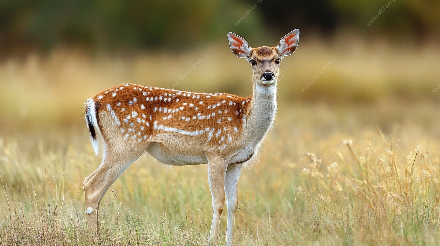 田野中的斑点小鹿