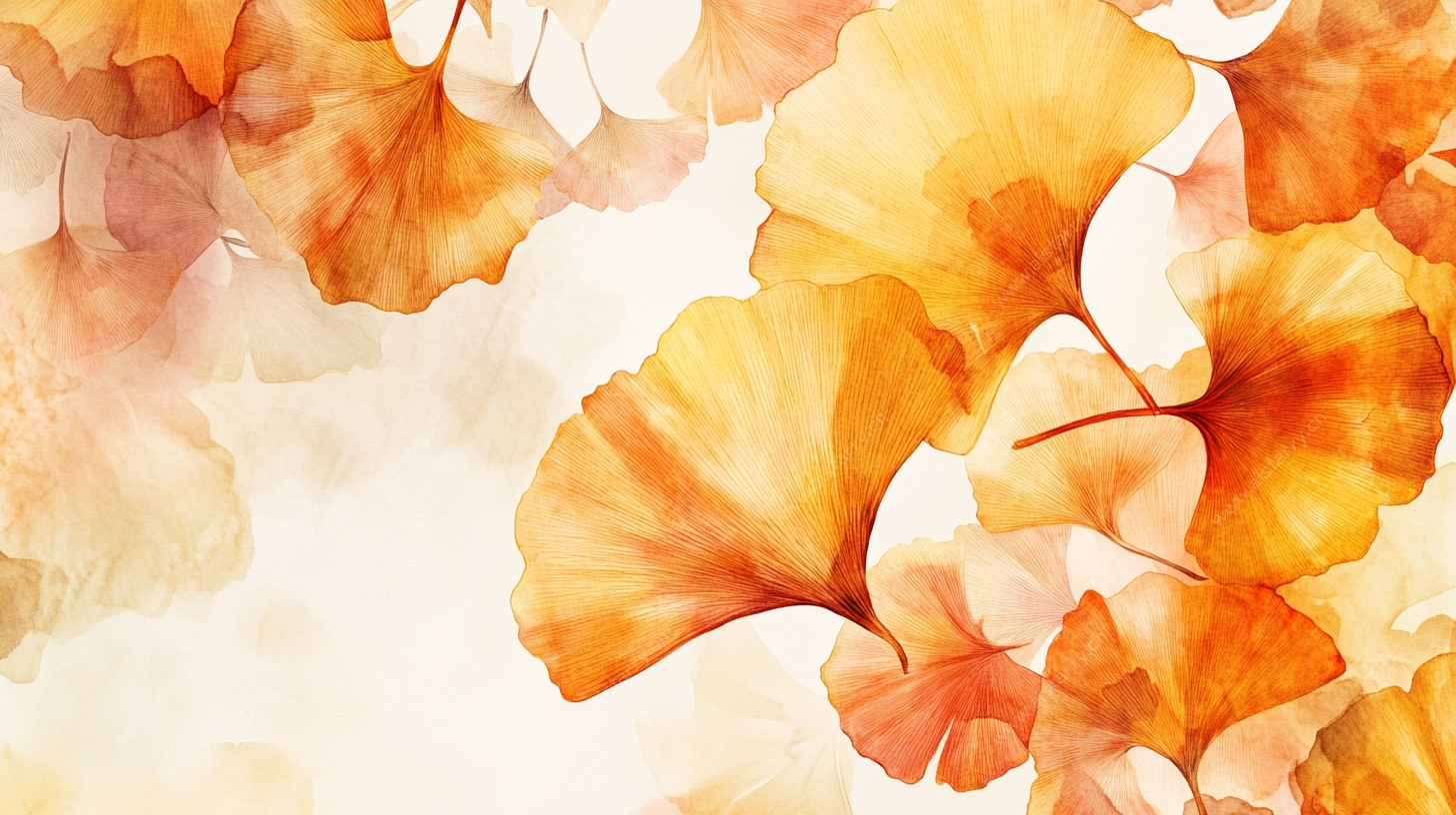 秋日银杏水彩风背景图