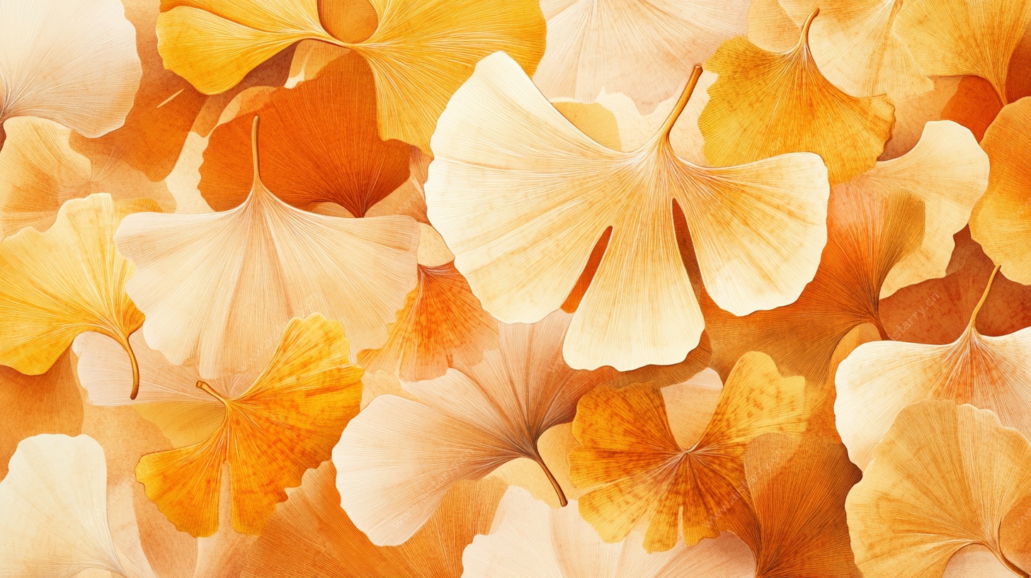 银杏叶的绚烂秋景