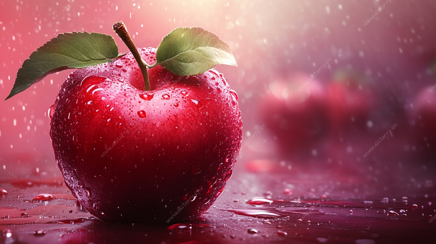 水珠红苹果 清新质感图