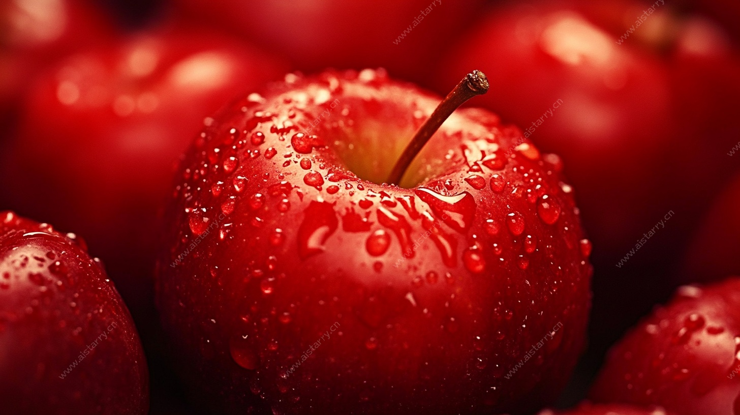 水珠晶莹的红苹果