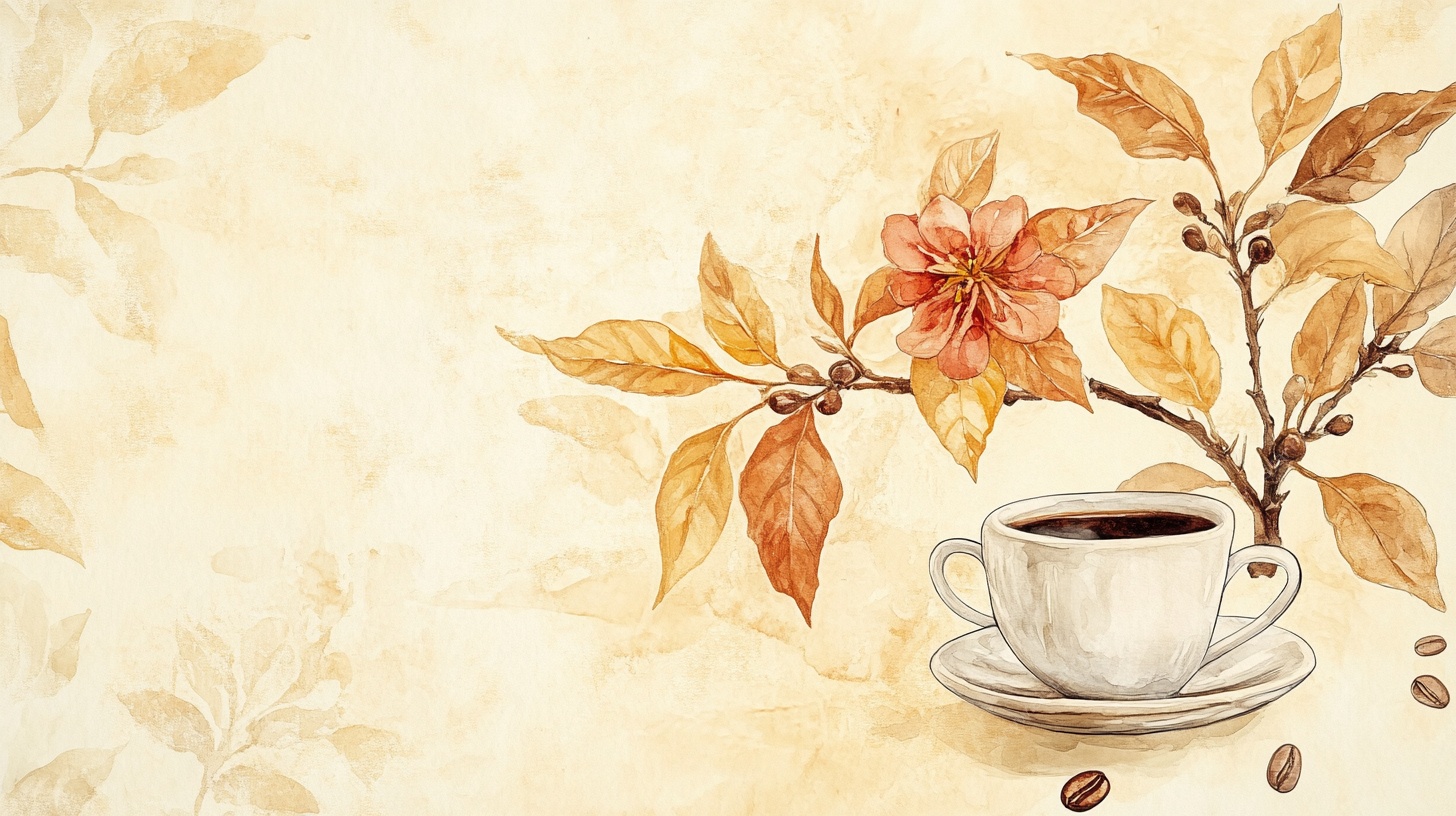 秋日咖啡时光插画背景