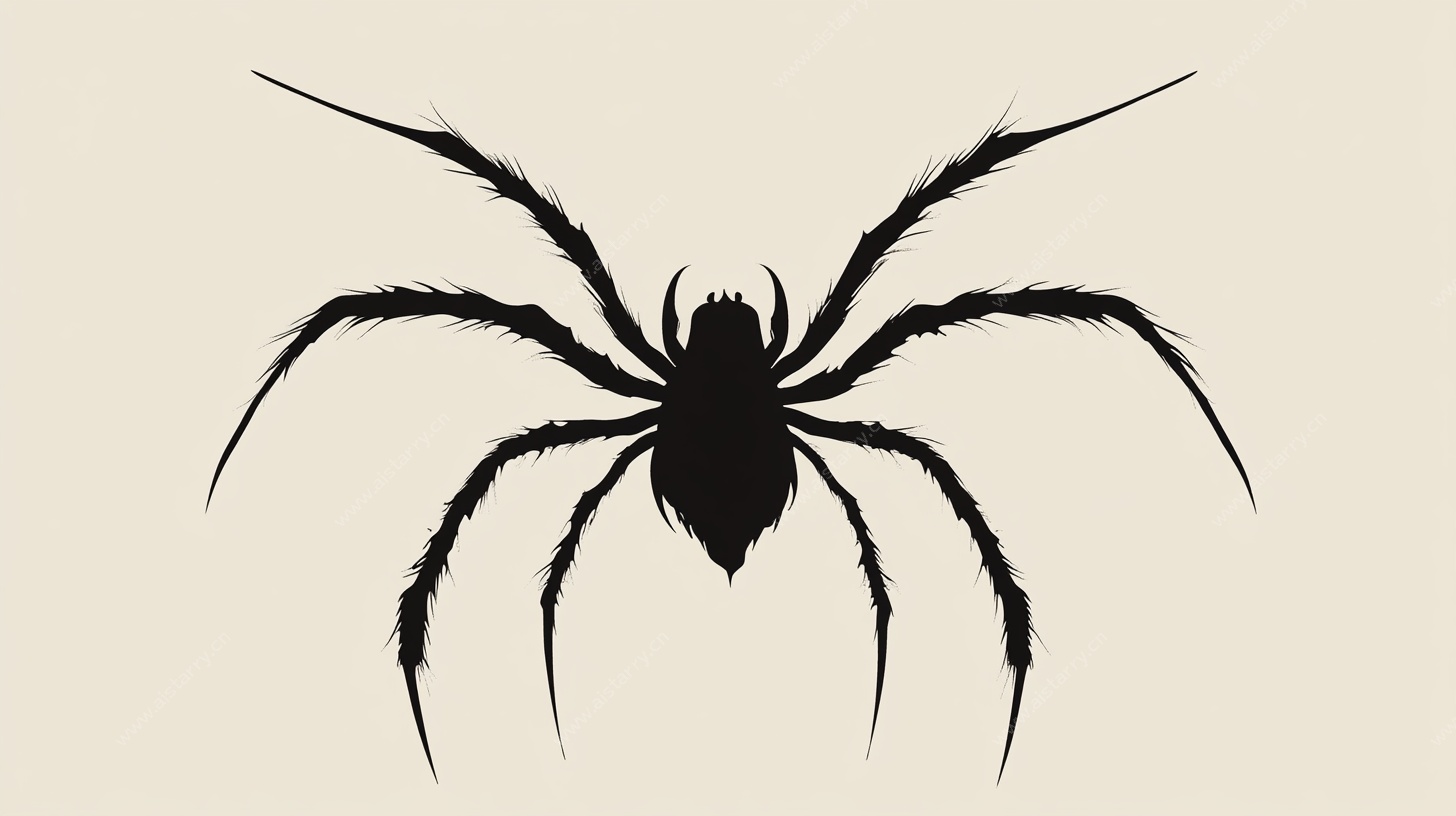 黑色蜘蛛剪影图