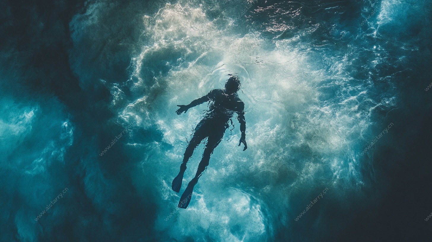 深海中的自由潜水者