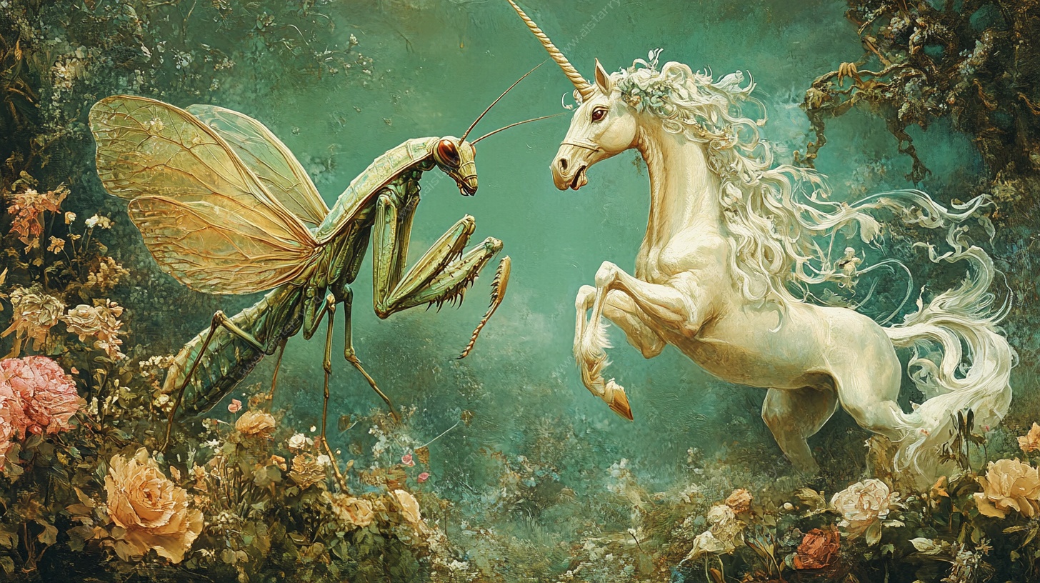 独角兽与螳螂的奇幻邂逅