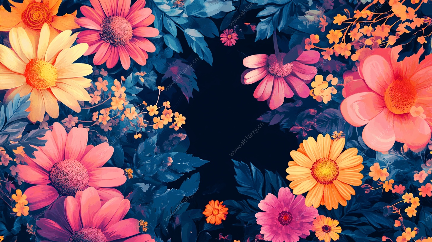 绚丽花卉背景图