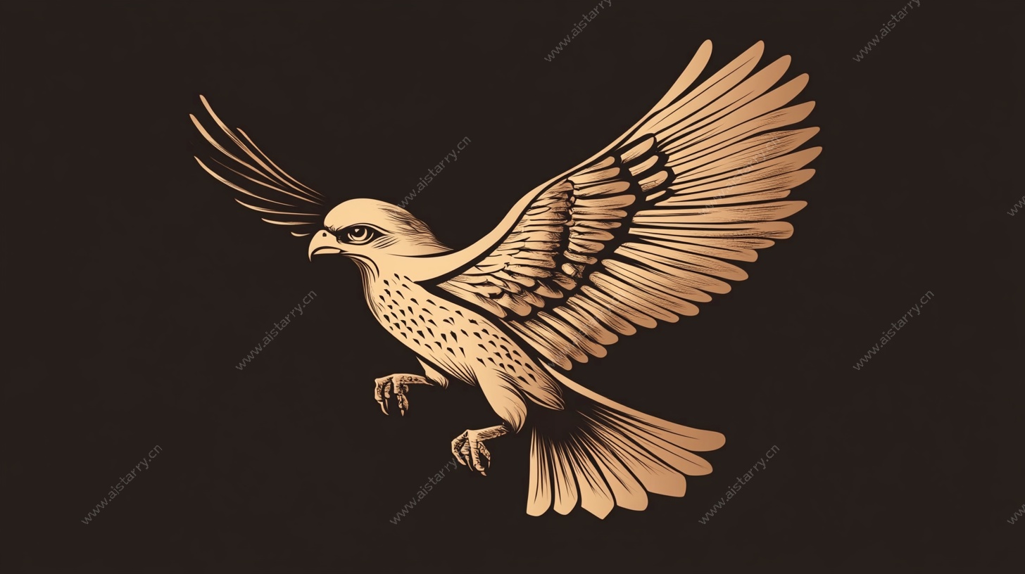 金色飞鸟展翅图