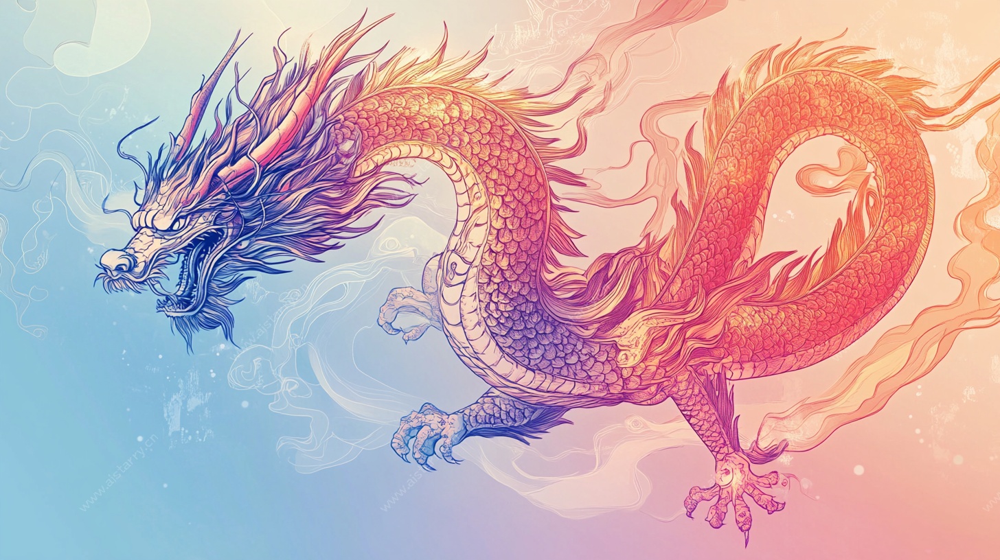 幻彩中国龙插画