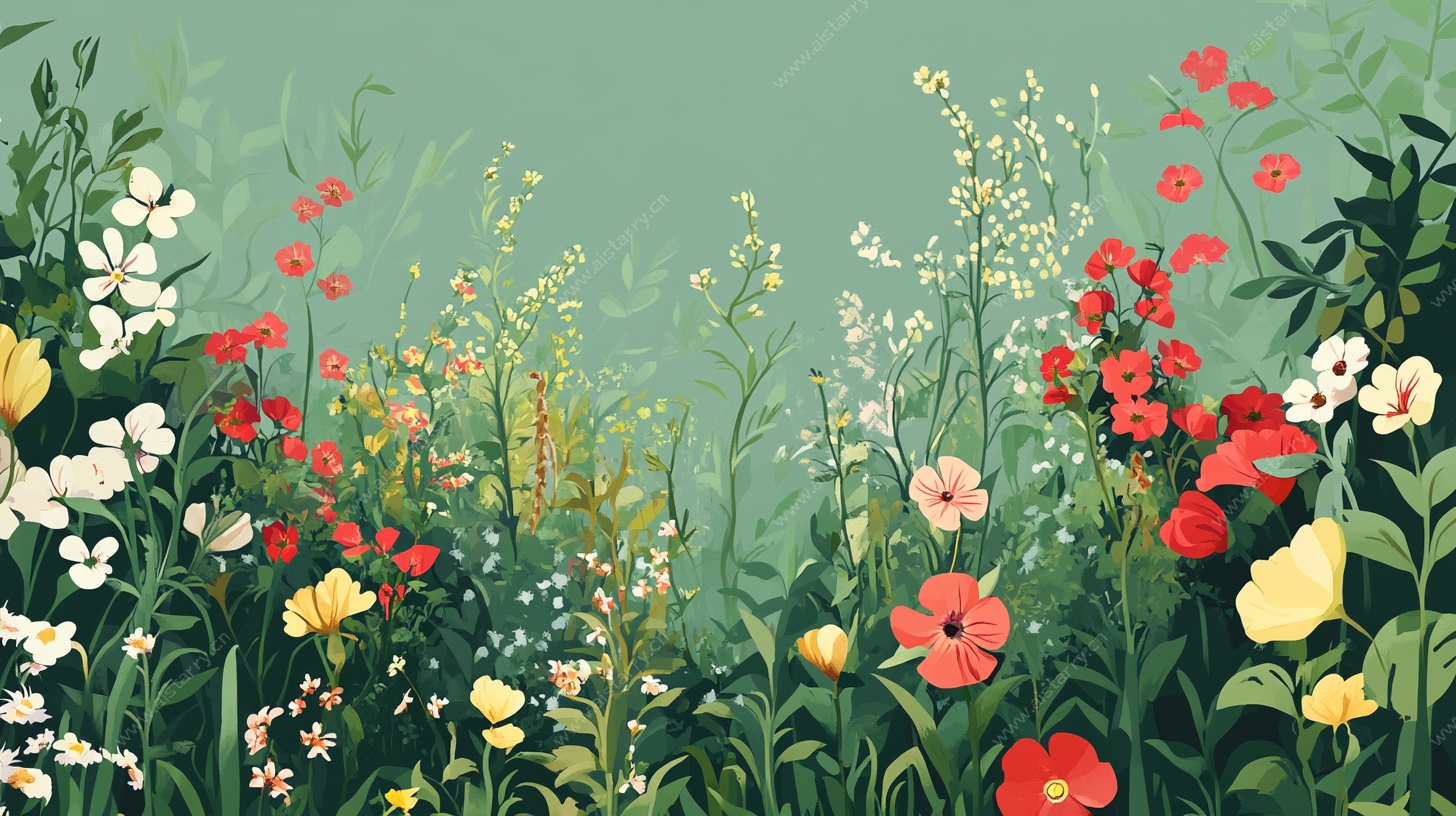 春日烂漫野花图