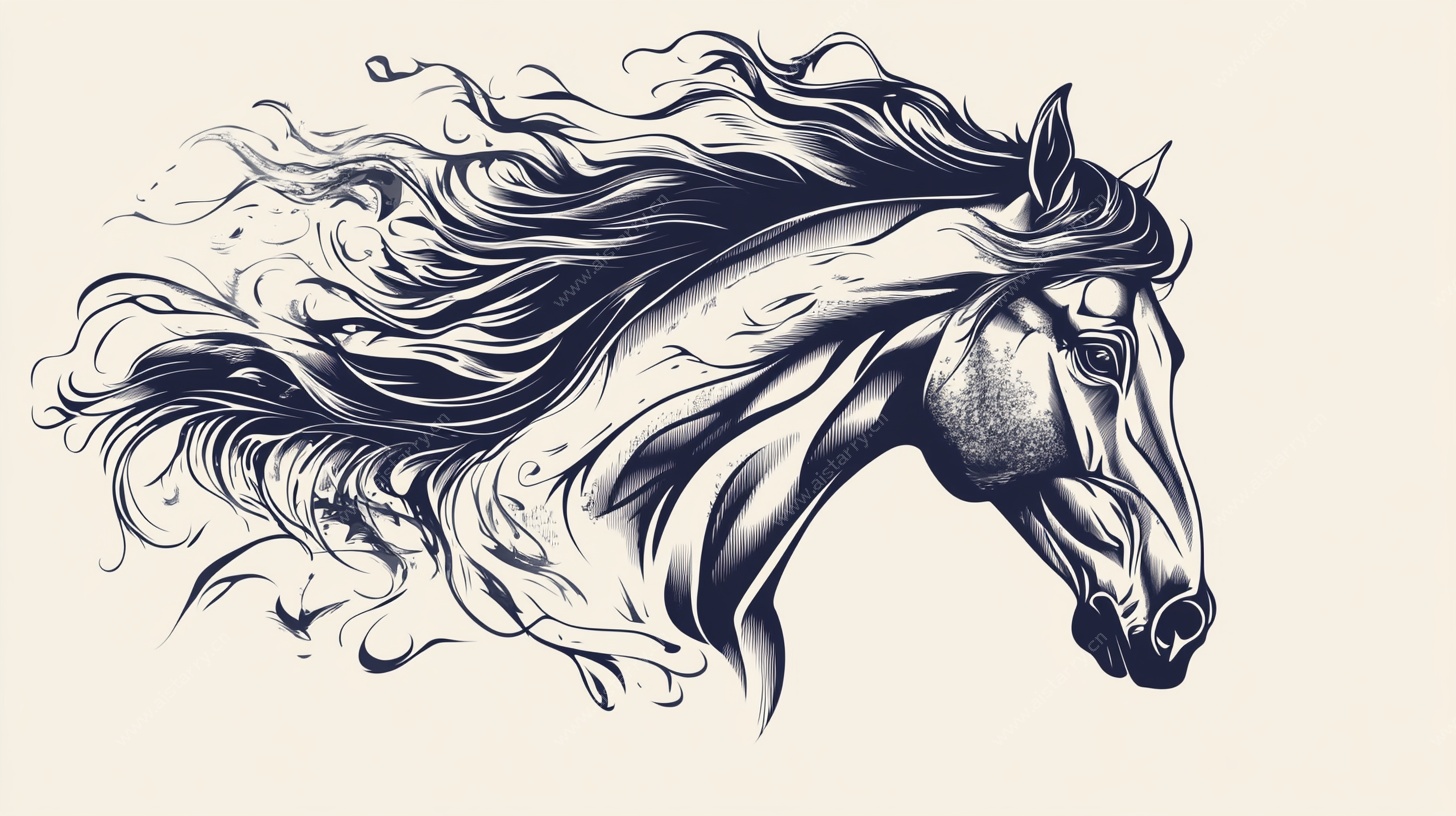 飘逸骏马头绘