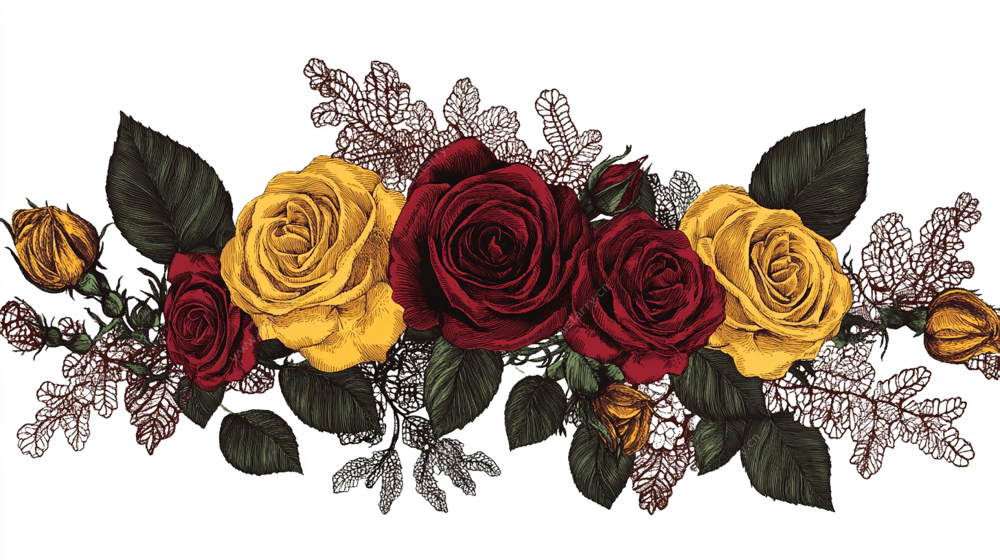 多彩玫瑰花卉装饰图案