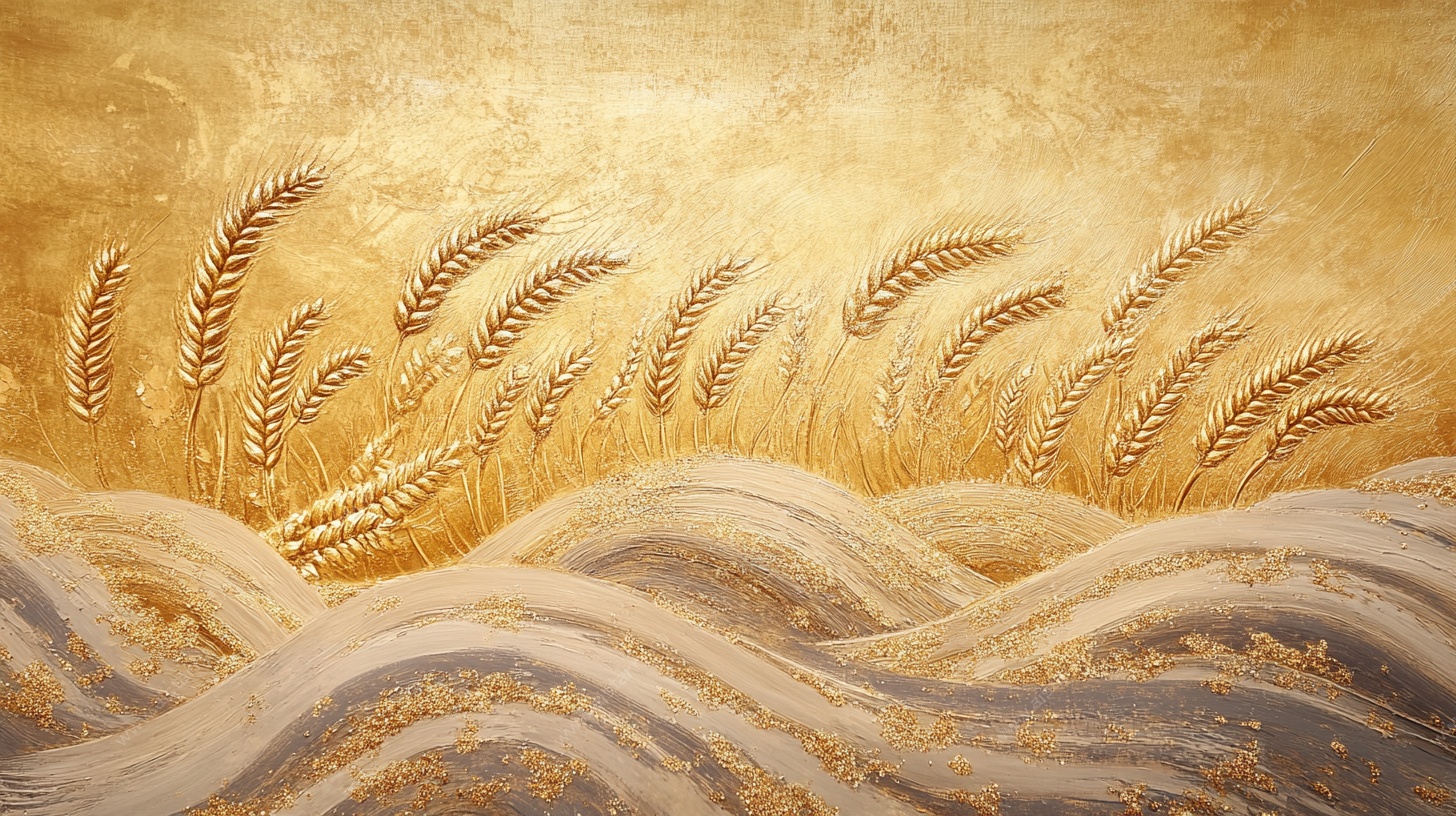 金色麦田艺术背景图