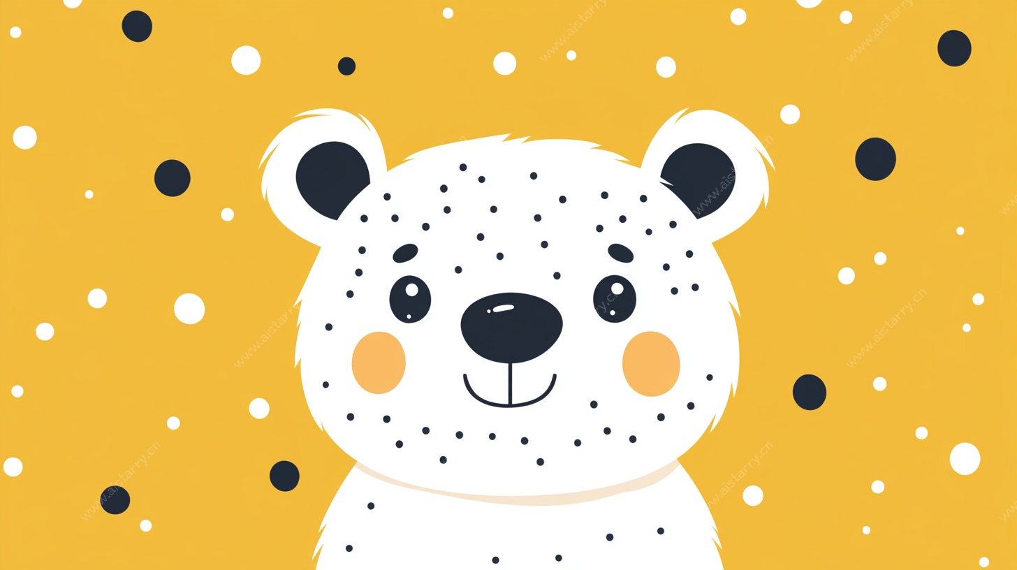 可爱斑点小熊插画