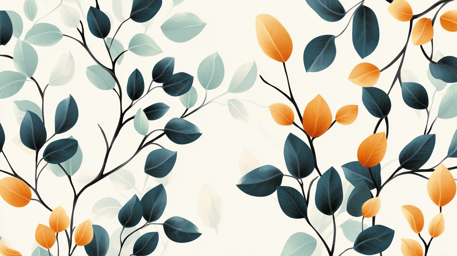 清新植物花卉图案背景