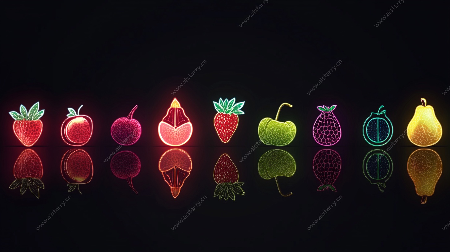 霓虹水果炫彩排列