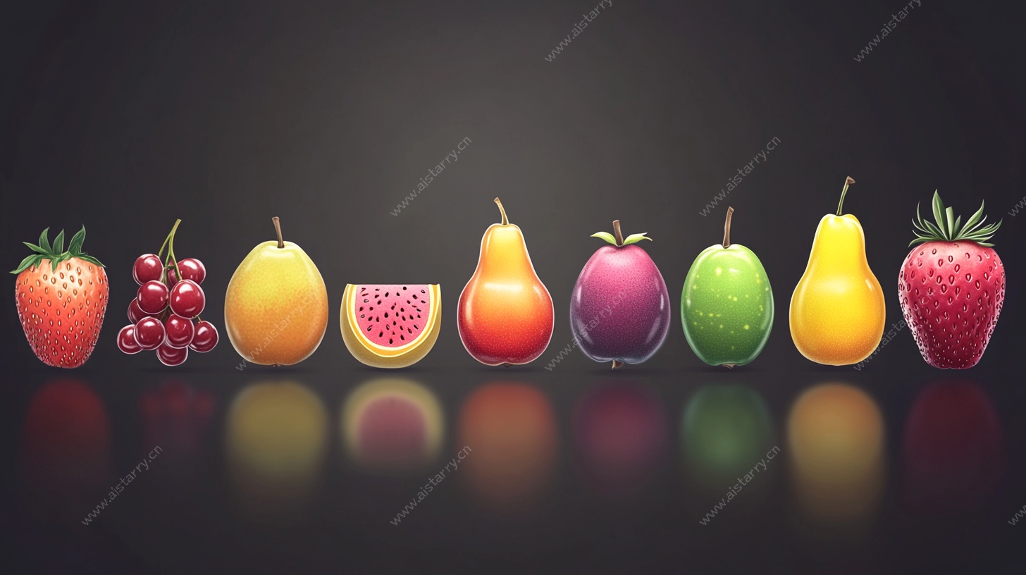 多彩水果排列展示图