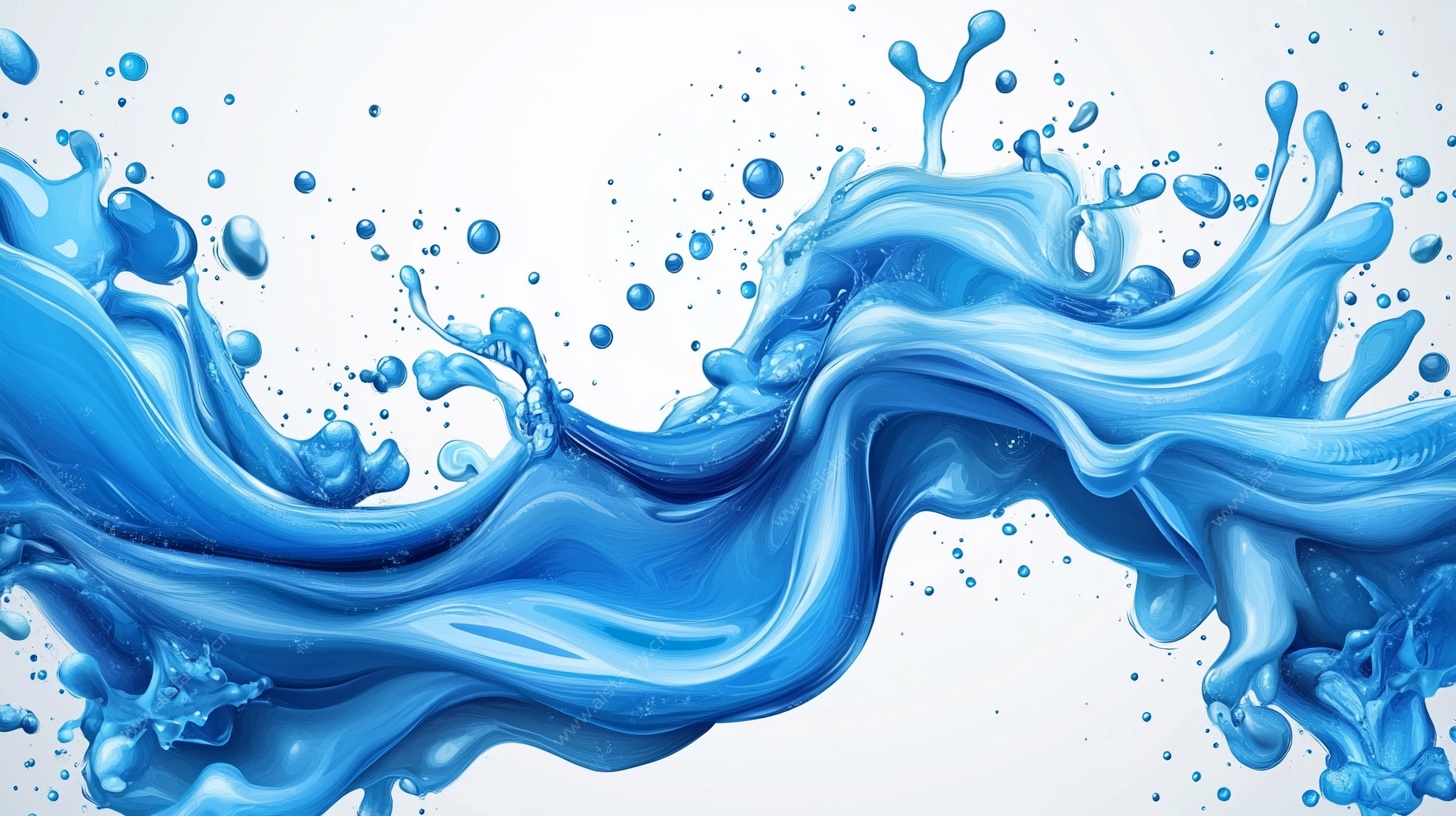 蓝色动感水花飞溅效果