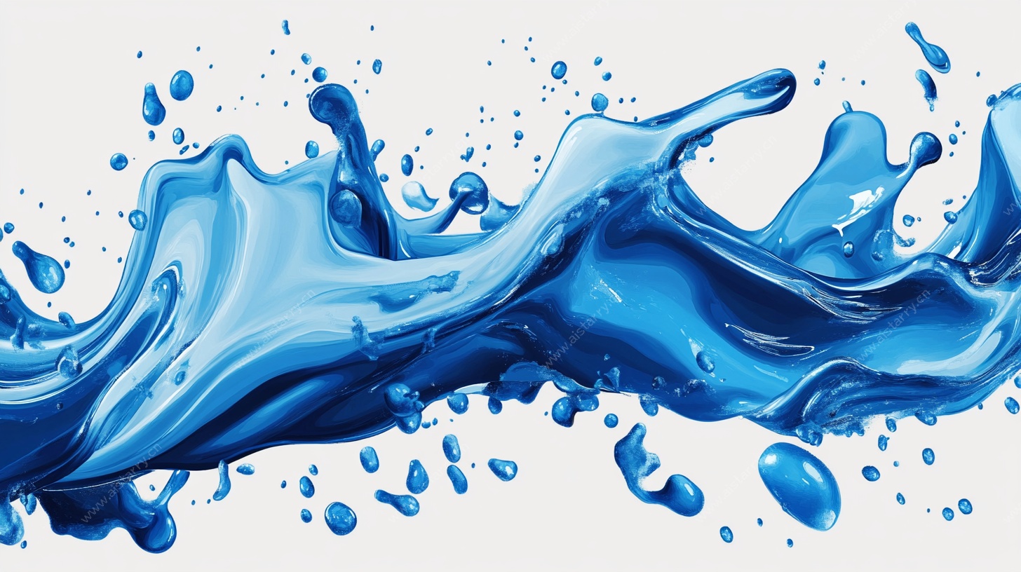 蓝色动感水花飞溅效果